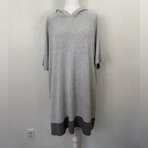 Lululemon Athletica Opened Up Poncho Heather Gray & Asphalt Hooded Yoga Casual